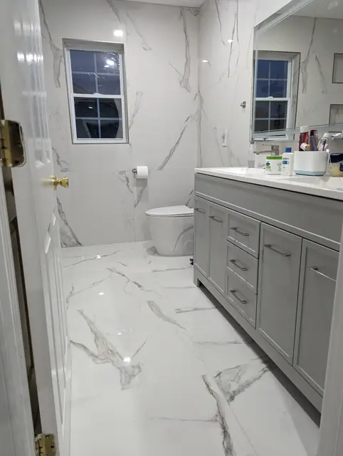 Marble-Look Hall Bathroom — 6 of 10