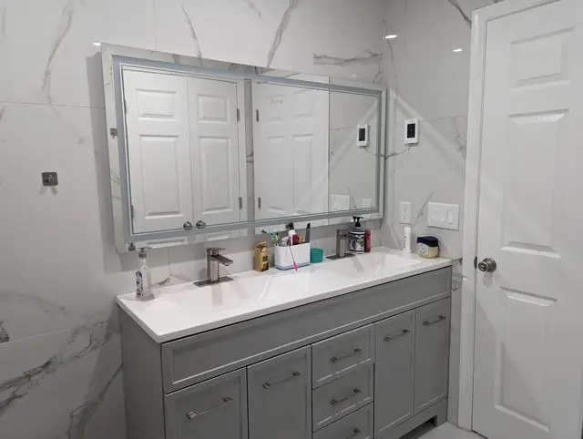 Marble-Look Hall Bathroom — 9 of 10