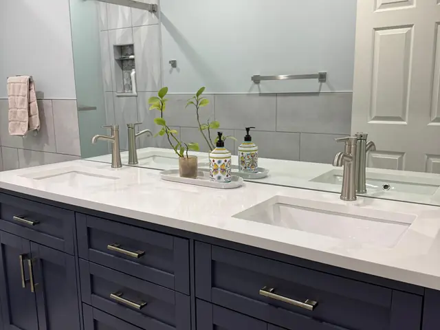 Navy Vanity Bathroom