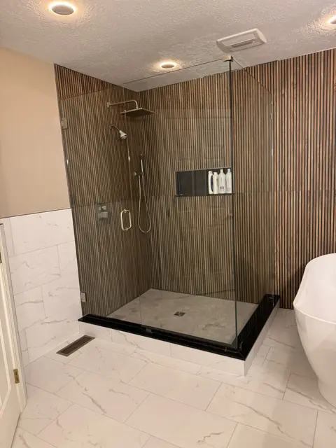 Wood-Slat Spa Bathroom — 2 of 8